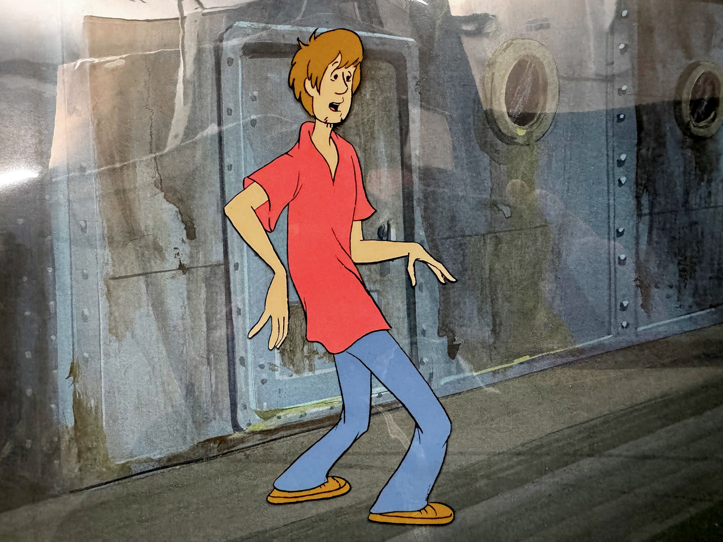 The 13 Ghosts of Scooby-Doo : Shaggy Animation Production Cel (Hanna-Barbera, c. 1985). For sale on FLIP Gallery