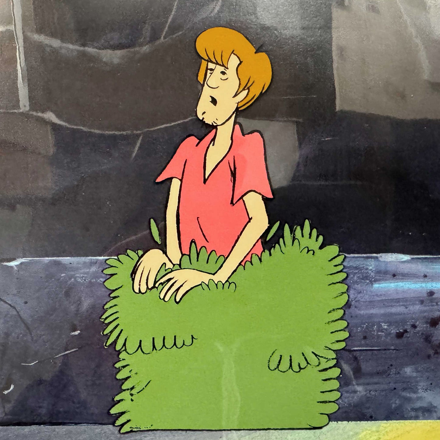 The 13 Ghosts of Scooby-Doo Shaggy Rogers Original Animation Production Cel (Hanna-Barbera, 1985). For sale on FLIP Gallery