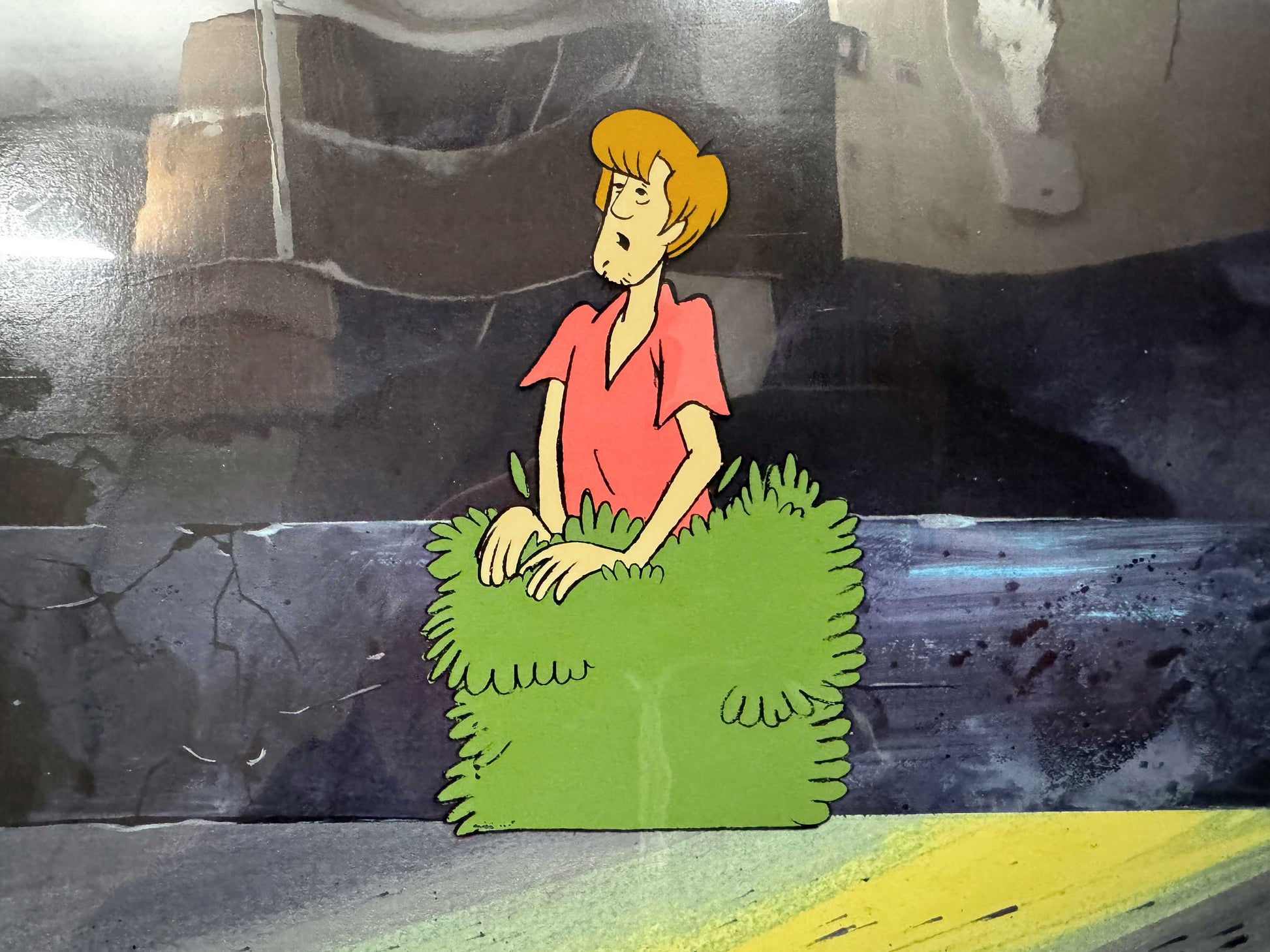 The 13 Ghosts of Scooby-Doo Shaggy Rogers Original Animation Production Cel (Hanna-Barbera, 1985). For sale on FLIP Gallery