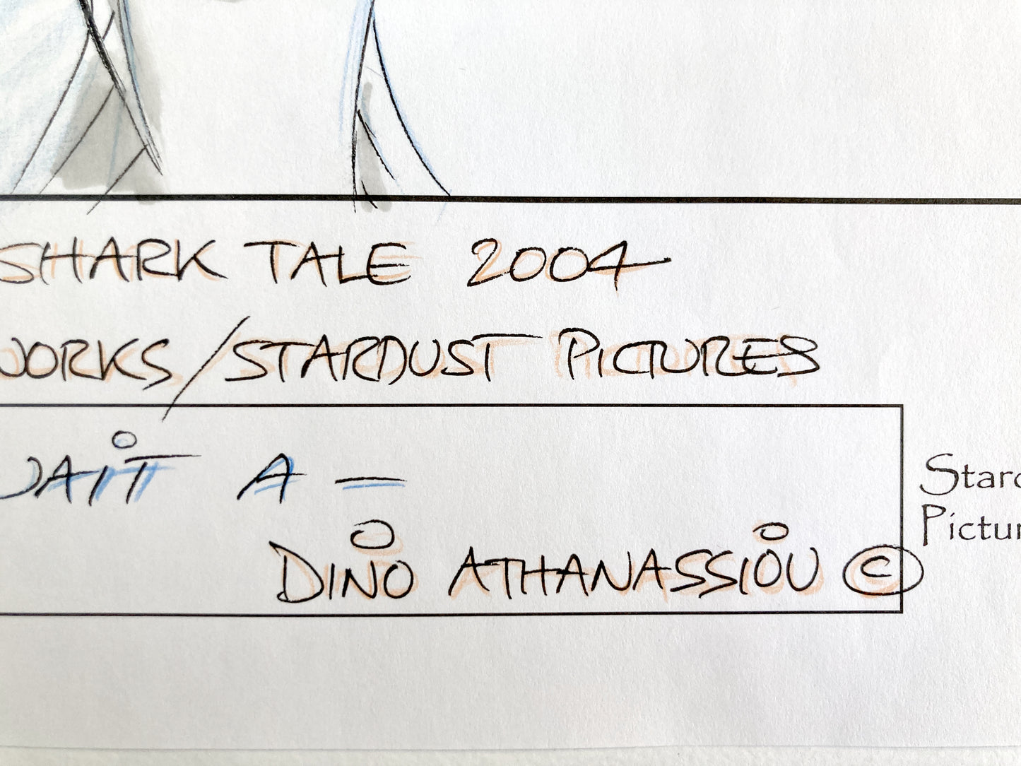 Shark Tale Original Production Used Storyboard Art - Signed by Dino Athanassiou (DreamWorks, 2004). For sale on FLIP Gallery