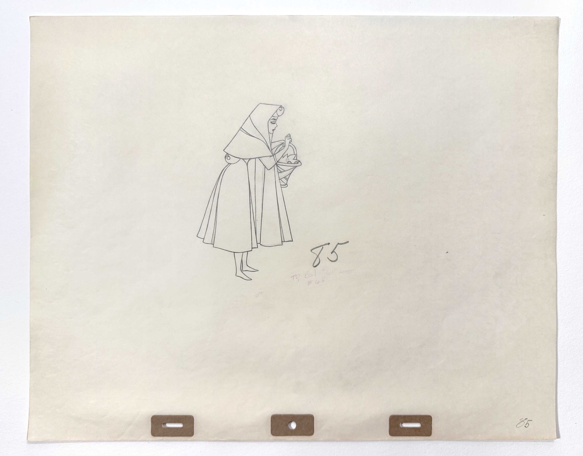 Sleeping Beauty Briar Rose Original Animation Production Drawing (Walt Disney, 1959). For sale on FLIP Gallery
