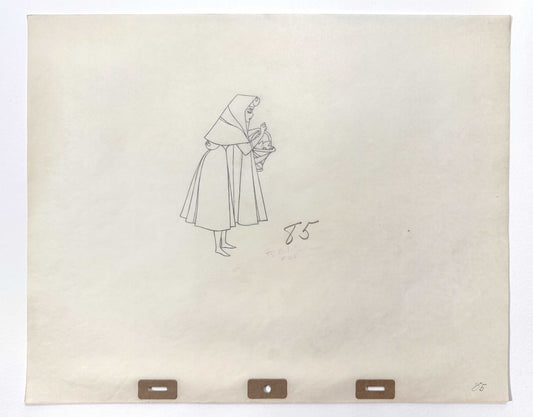 Sleeping Beauty Briar Rose Original Animation Production Drawing (Walt Disney, 1959). For sale on FLIP Gallery