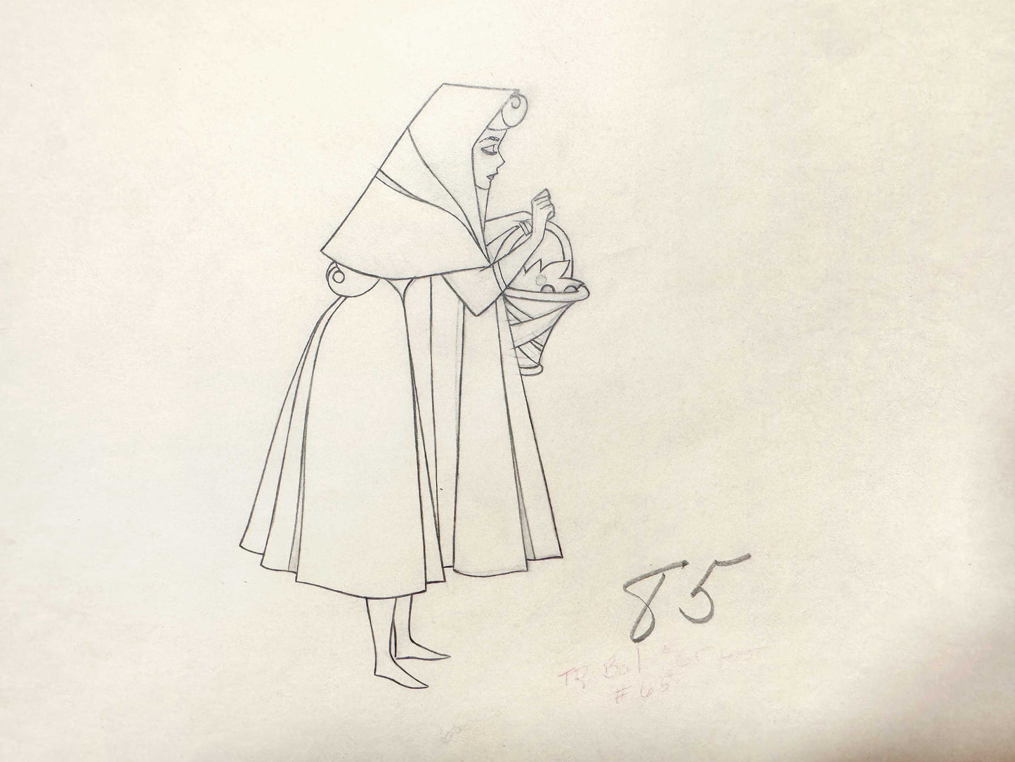 Sleeping Beauty Briar Rose Original Animation Production Drawing (Walt Disney, 1959). For sale on FLIP Gallery