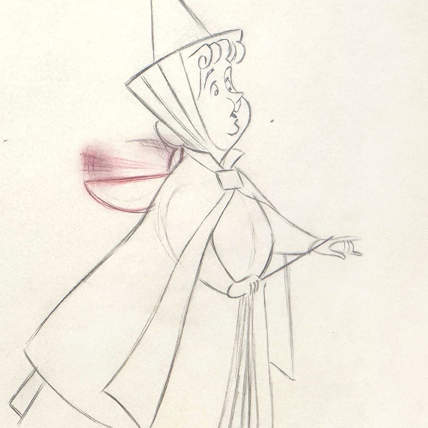Sleeping Beauty - Flora Original Animation Production Art Drawing (Walt Disney, 1959). For sale on FLIP Gallery