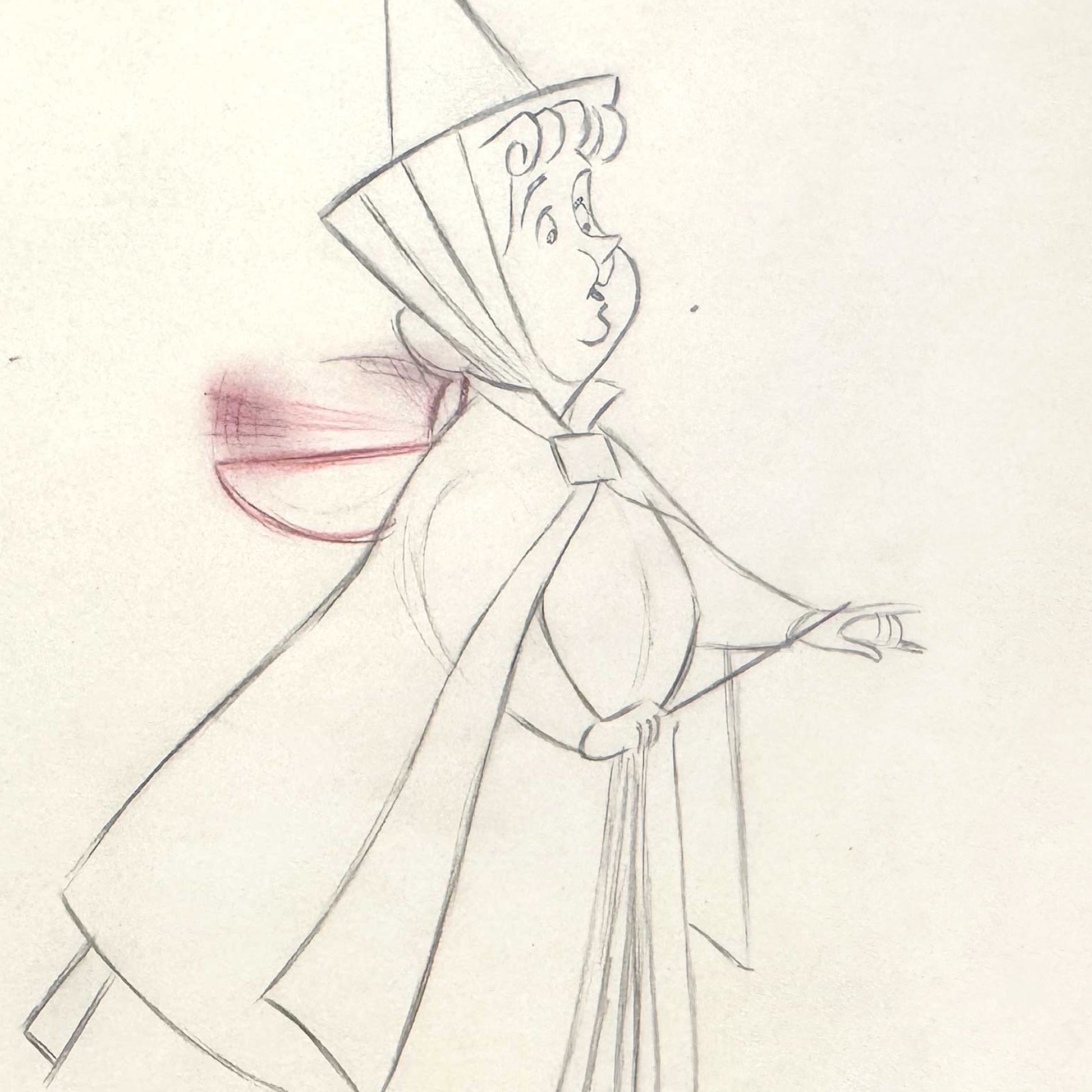 Sleeping Beauty - Flora Original Animation Production Art Drawing (Walt Disney, 1959). For sale on FLIP Gallery