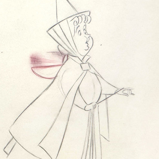 Sleeping Beauty - Flora Original Animation Production Art Drawing (Walt Disney, 1959). For sale on FLIP Gallery
