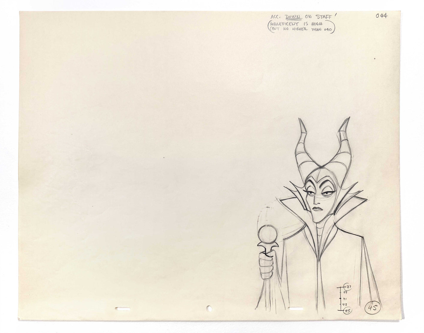 Sleeping Beauty Maleficent Original Animation Production Drawing (Walt Disney, 1959). For sale on FLIP Gallery