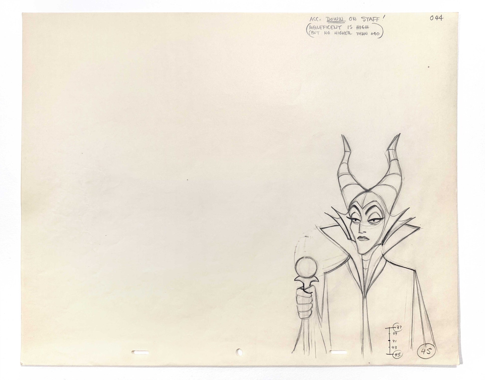 Sleeping Beauty Maleficent Original Animation Production Drawing (Walt Disney, 1959). For sale on FLIP Gallery