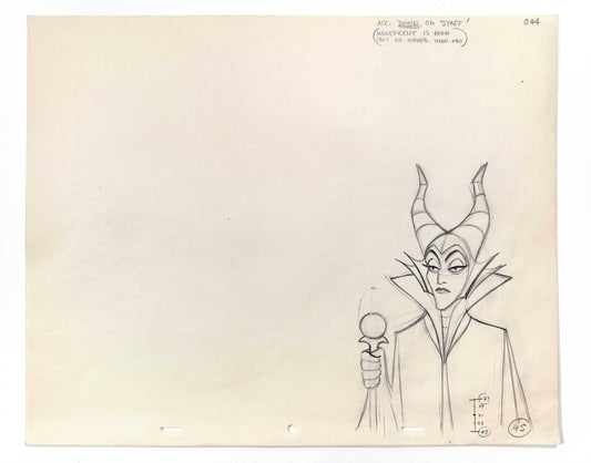 Sleeping Beauty Maleficent Original Animation Production Drawing (Walt Disney, 1959). For sale on FLIP Gallery