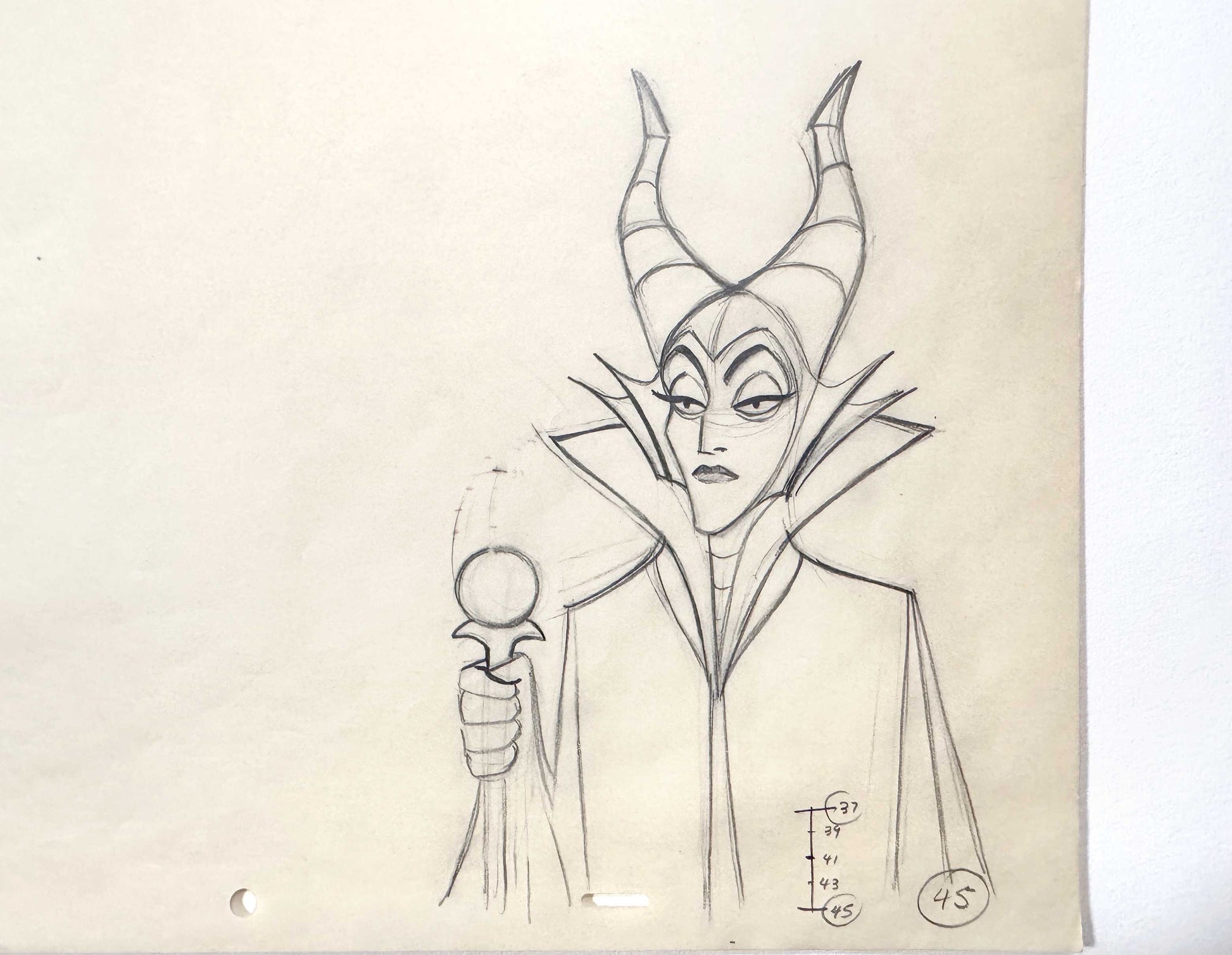 Sleeping Beauty Maleficent Original Animation Production Drawing (Walt Disney, 1959). For sale on FLIP Gallery