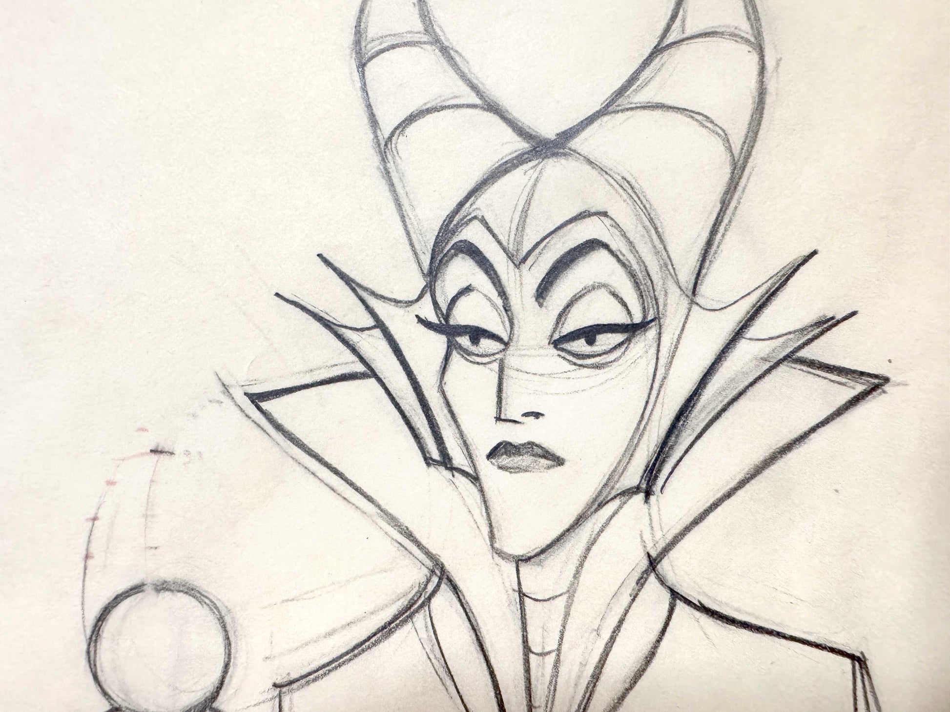 Sleeping Beauty Maleficent Original Animation Production Drawing (Walt Disney, 1959). For sale on FLIP Gallery