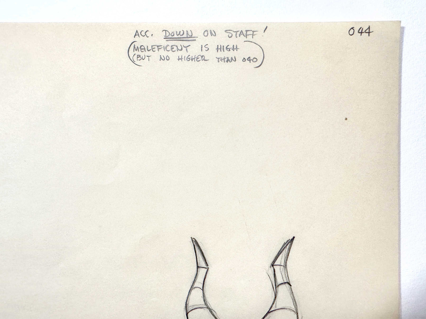 Sleeping Beauty Maleficent Original Animation Production Drawing (Walt Disney, 1959). For sale on FLIP Gallery
