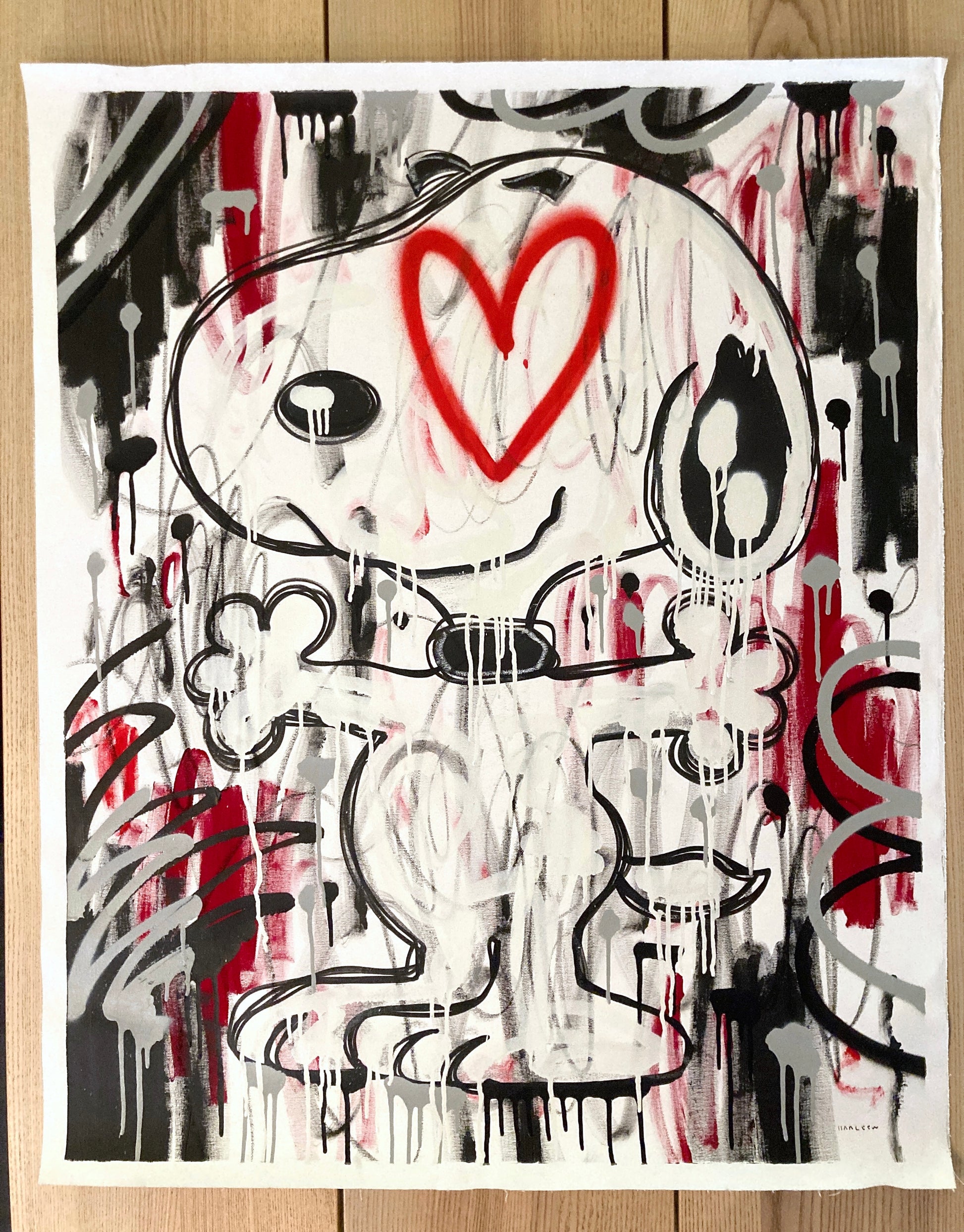 "SNOOPY 740" : Original Street Art Painting by Harleen (100x80 cm). For sale on FLIP Gallery