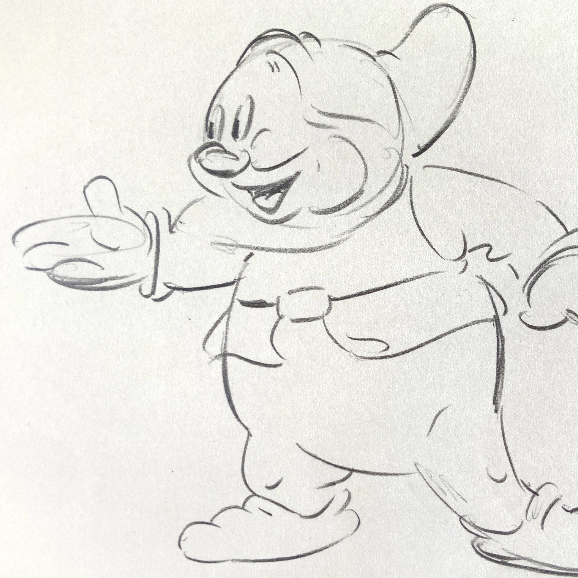 Snow White and the Seven Dwarfs : "The Silly Song" Happy Rough Animation Drawing by Disney Legend Bill Tytla (Walt Disney, 1937). For sale on FLIP Gallery
