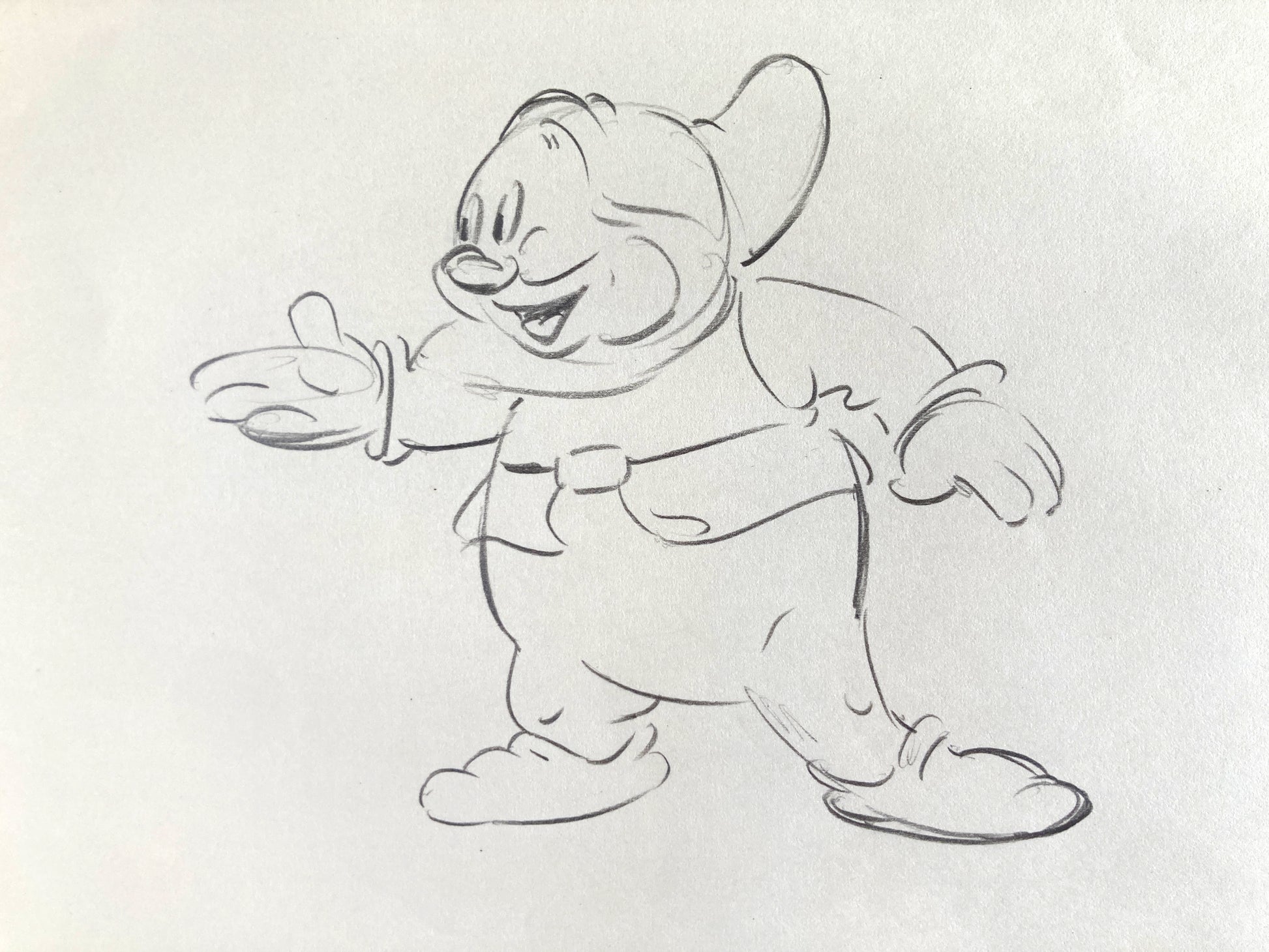 Snow White and the Seven Dwarfs : "The Silly Song" Happy Rough Animation Drawing by Disney Legend Bill Tytla (Walt Disney, 1937). For sale on FLIP Gallery