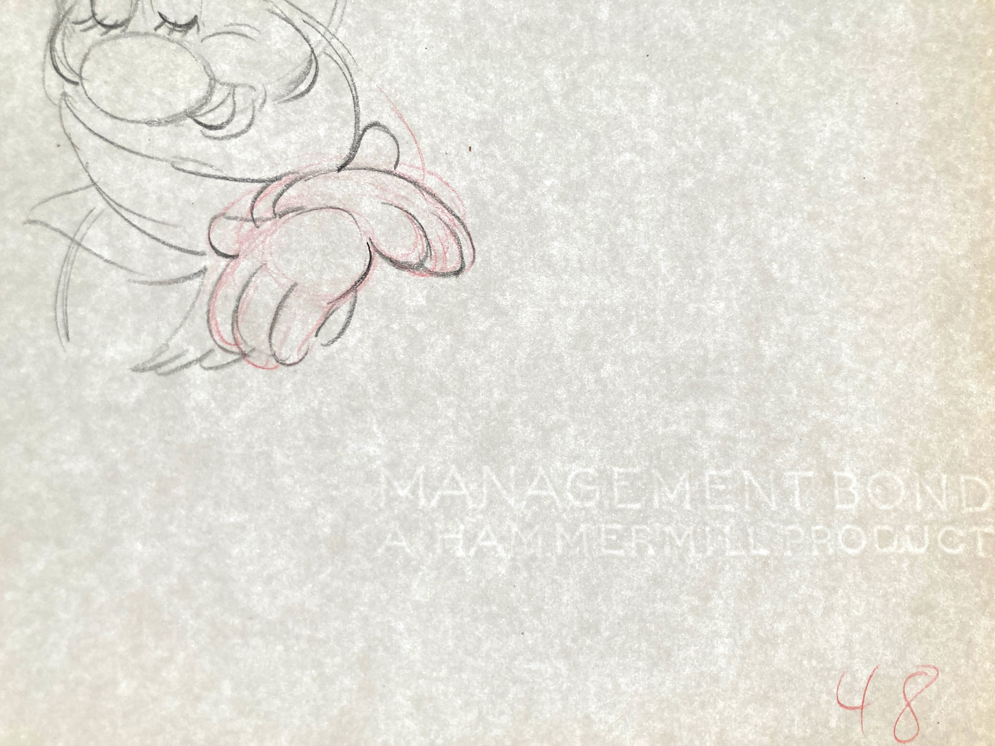 Snow White and the Seven Dwarfs : Original Bashful Production Rough Drawing (Walt Disney, 1937). For sale on FLIP Gallery