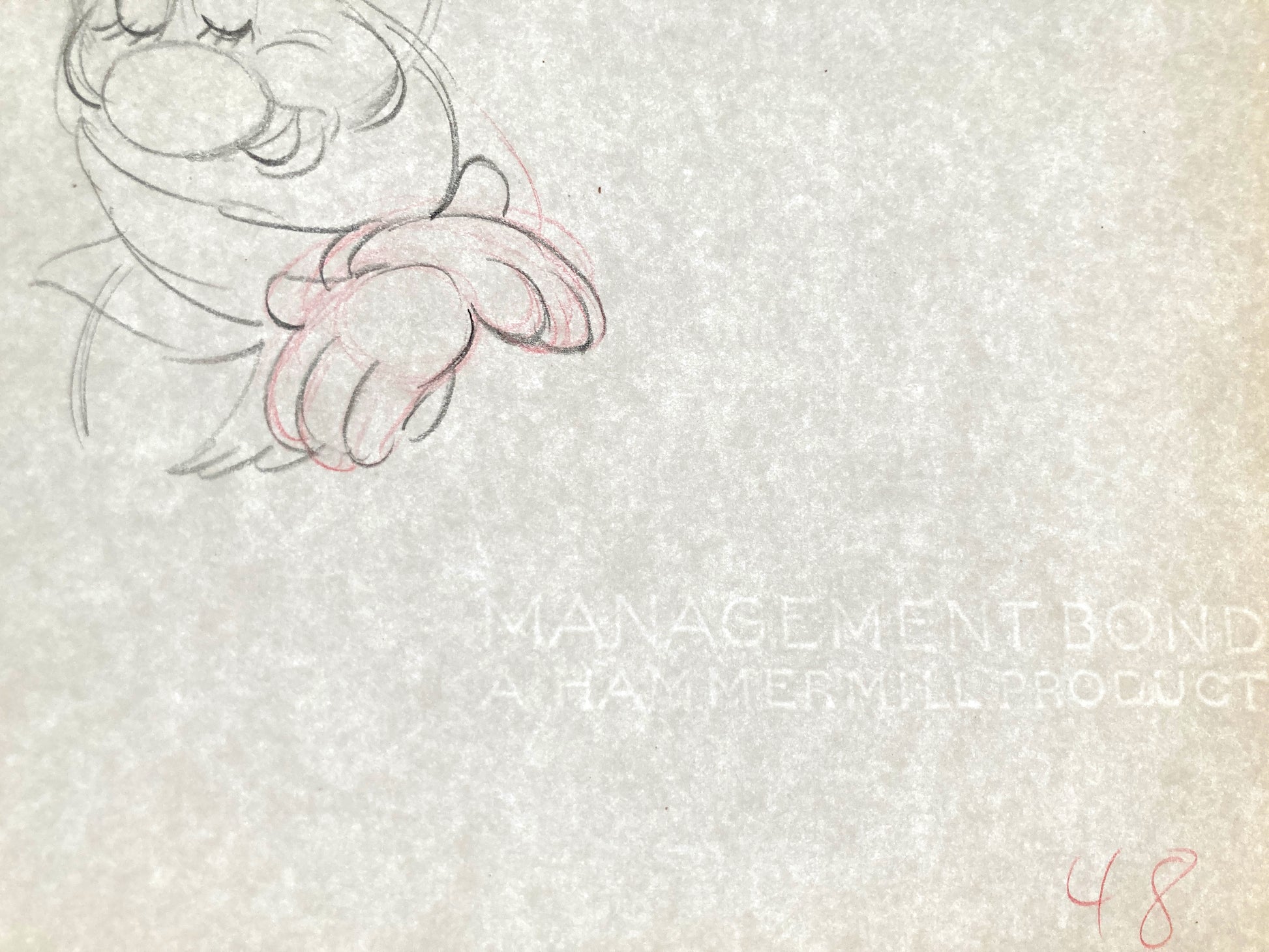 Snow White and the Seven Dwarfs : Original Bashful Production Rough Drawing (Walt Disney, 1937). For sale on FLIP Gallery