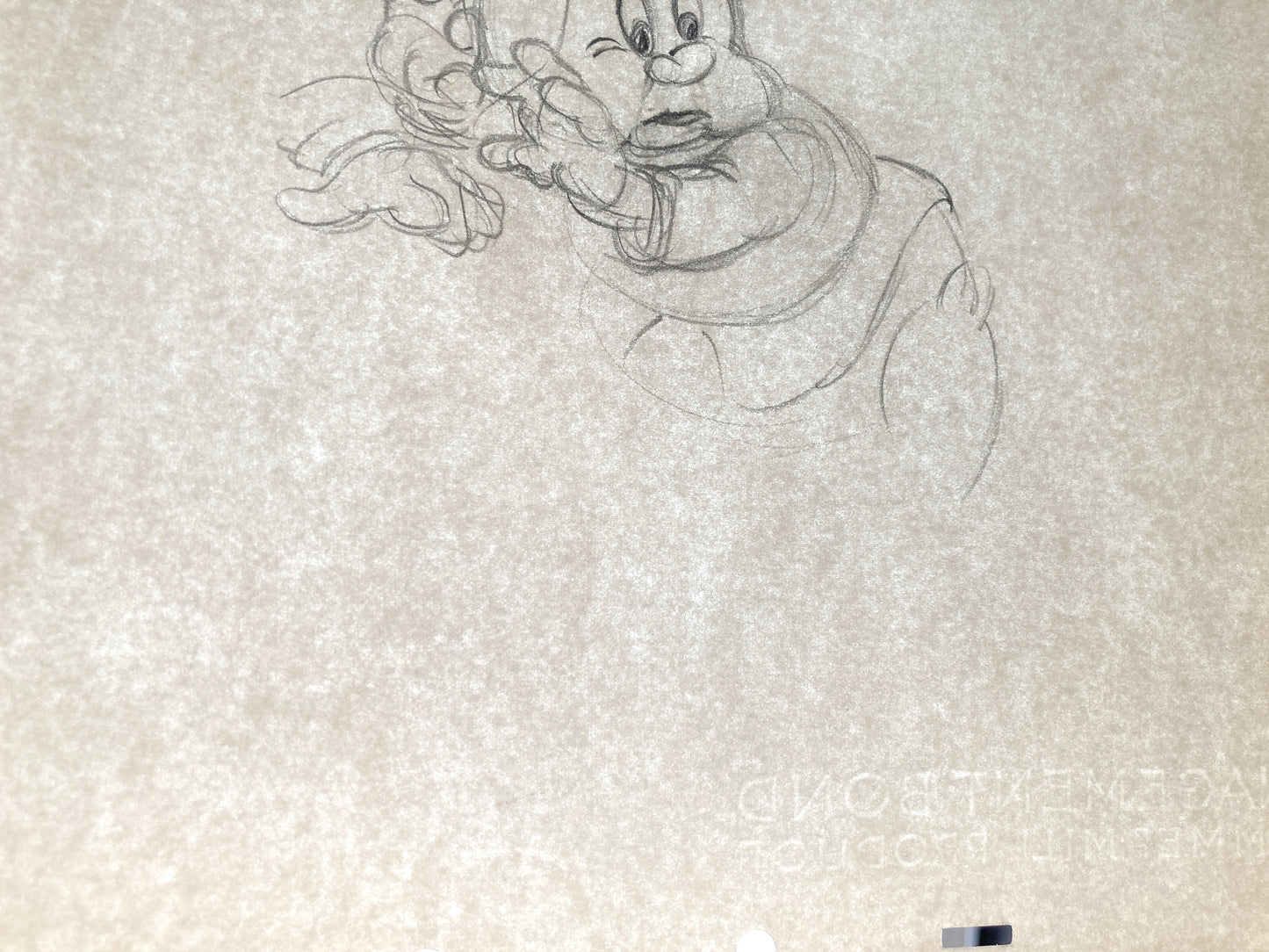 Snow White and the Seven Dwarfs : Deleted Soup Eating Scene Happy Animation Drawing (Walt Disney, 1937). For sale on FLIP Gallery