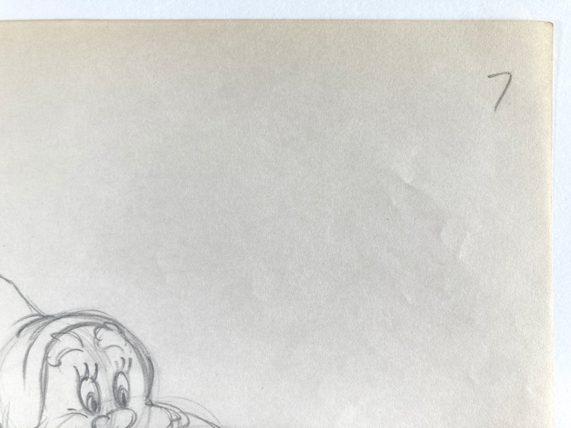 Snow White and the Seven Dwarfs : Deleted Soup Eating Scene Happy Animation Drawing (Walt Disney, 1937). For sale on FLIP Gallery