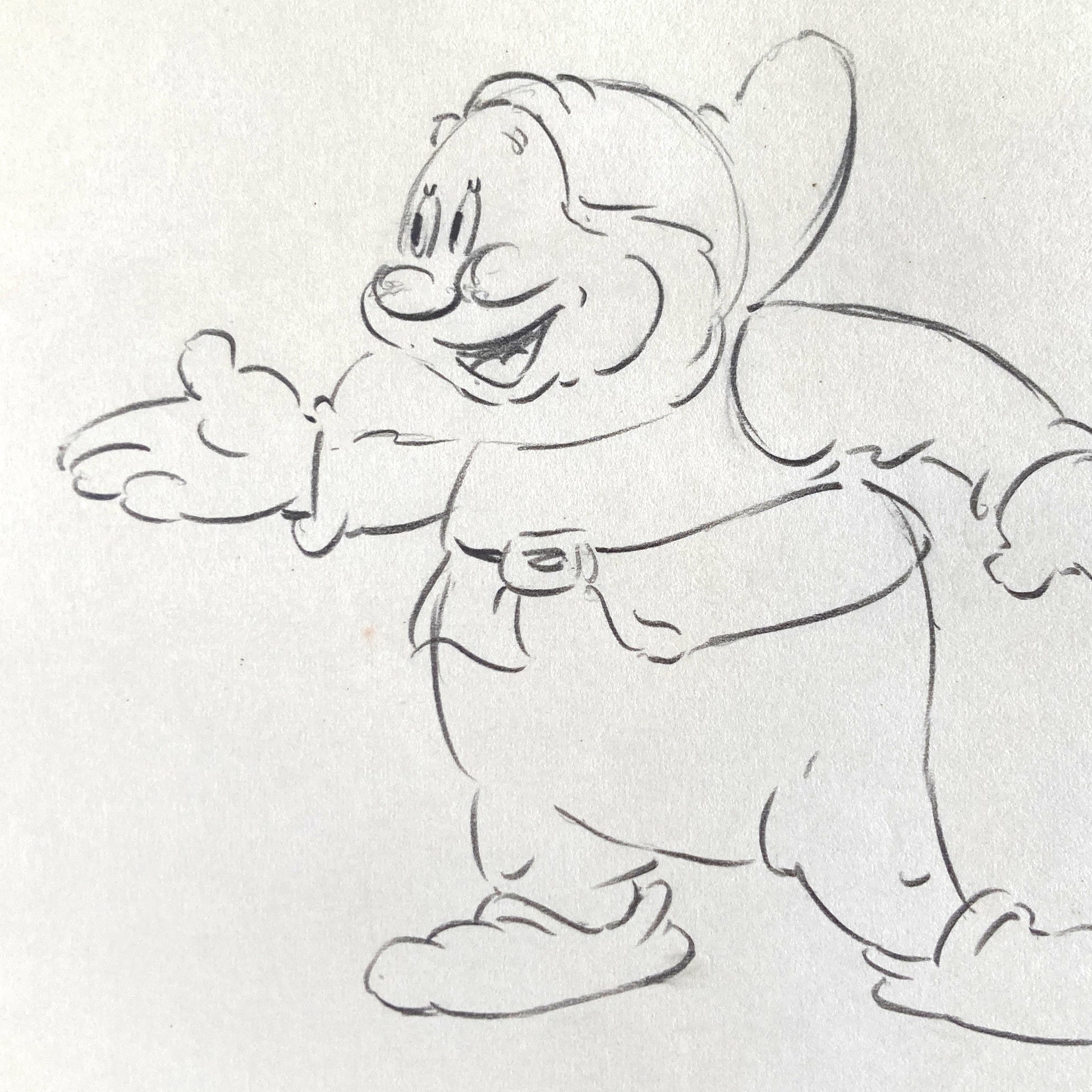 Snow White and the Seven Dwarfs : "The Silly Song" Happy Rough Animation Drawing by Disney Legend Bill Tytla (Walt Disney, 1937). For sale on FLIP Gallery