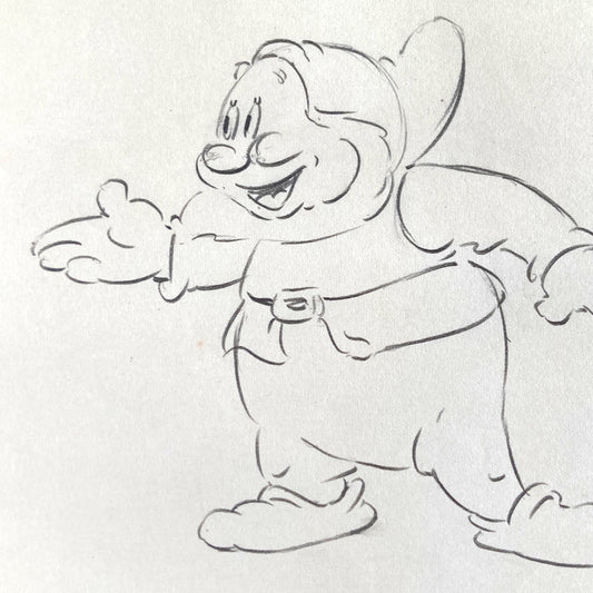 Snow White and the Seven Dwarfs : "The Silly Song" Happy Rough Animation Drawing by Disney Legend Bill Tytla (Walt Disney, 1937). For sale on FLIP Gallery