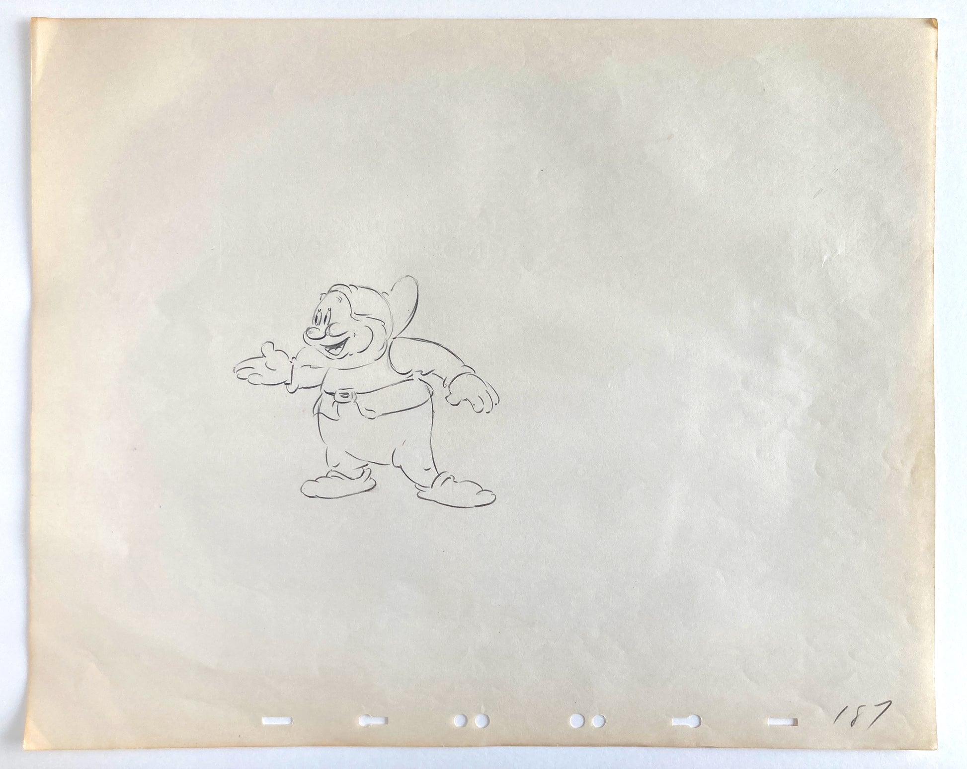 Snow White and the Seven Dwarfs : "The Silly Song" Happy Rough Animation Drawing by Disney Legend Bill Tytla (Walt Disney, 1937). For sale on FLIP Gallery