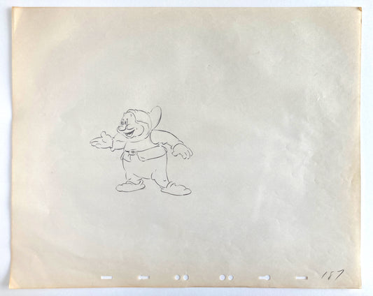 Snow White and the Seven Dwarfs : "The Silly Song" Happy Rough Animation Drawing by Disney Legend Bill Tytla (Walt Disney, 1937). For sale on FLIP Gallery