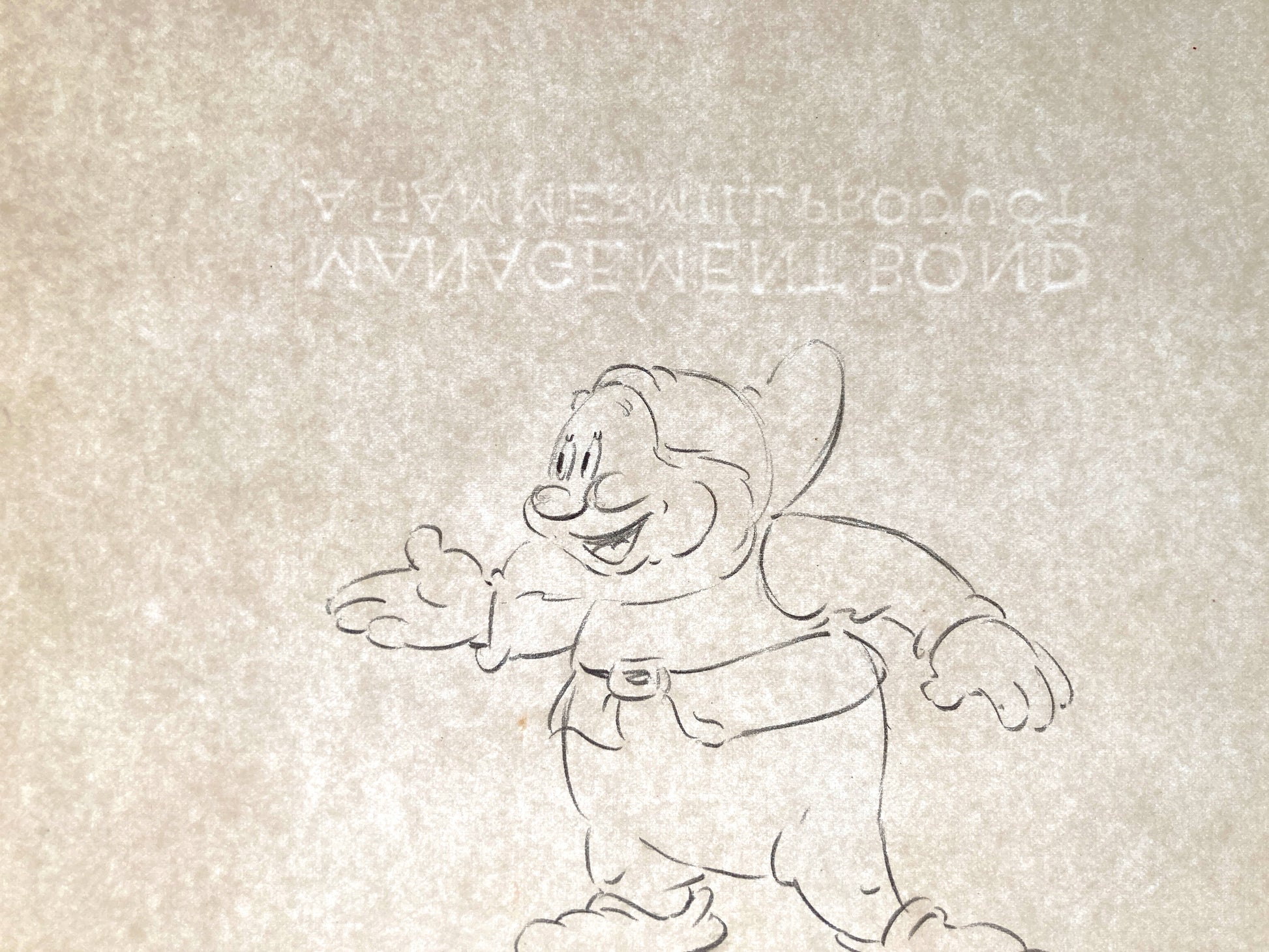 Snow White and the Seven Dwarfs : "The Silly Song" Happy Rough Animation Drawing by Disney Legend Bill Tytla (Walt Disney, 1937). For sale on FLIP Gallery