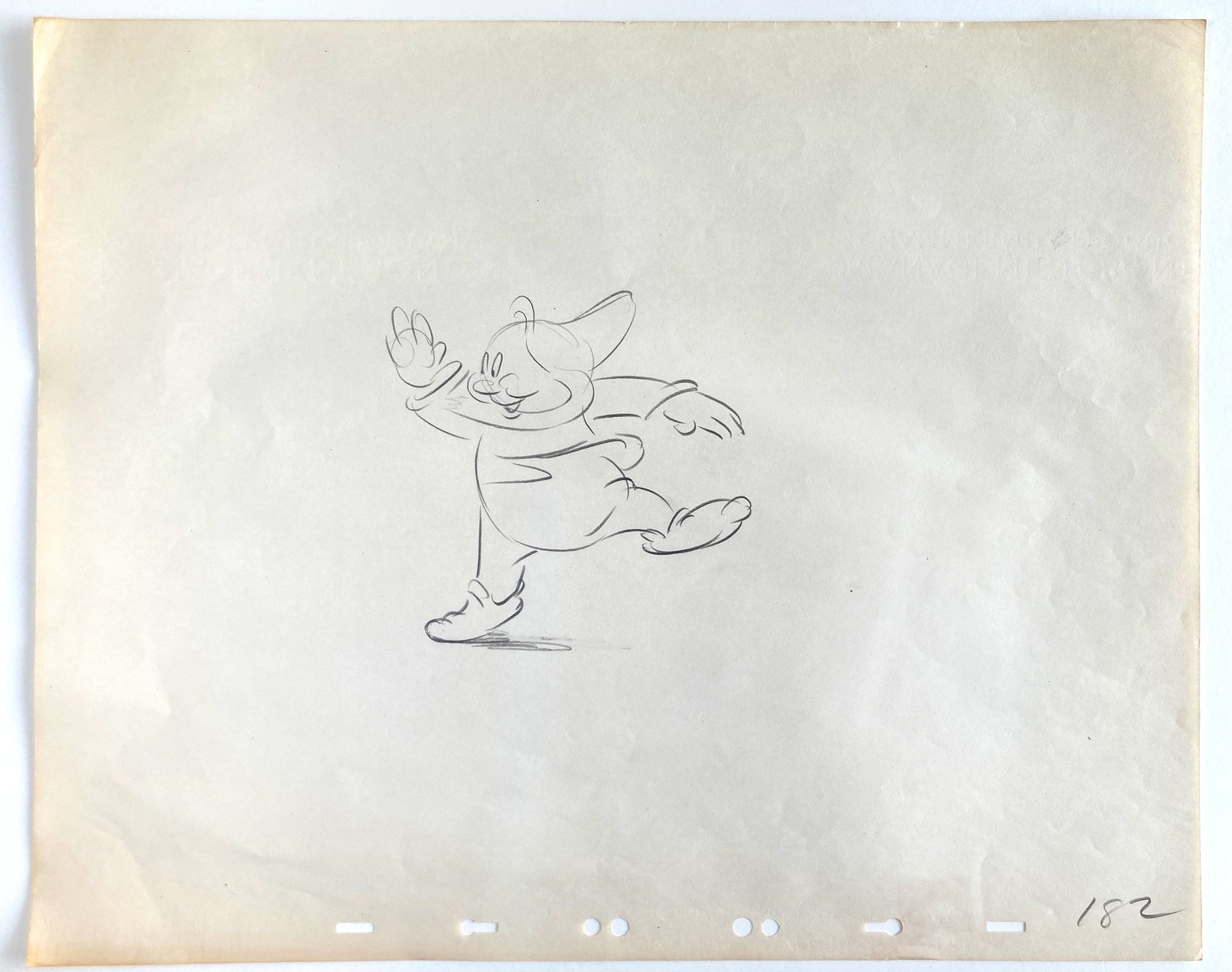 Snow White and the Seven Dwarfs "The Silly Song" Happy Rough Animation Drawing by Disney Legend Bill Tytla (Walt Disney, 1937). For sale on FLIP Gallery