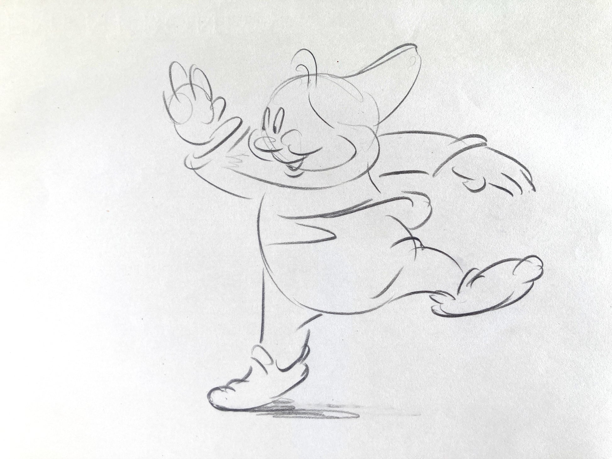 Snow White and the Seven Dwarfs "The Silly Song" Happy Rough Animation Drawing by Disney Legend Bill Tytla (Walt Disney, 1937). For sale on FLIP Gallery