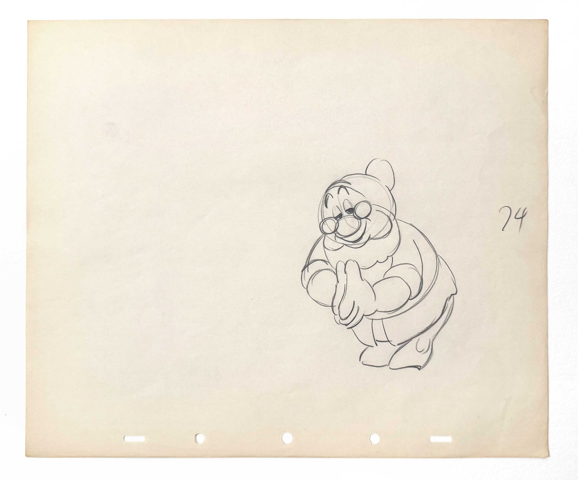 Snow White and the Seven Dwarfs - Doc Rough Original Animation Production Drawing (Walt Disney, 1937). For sale on FLIP Gallery