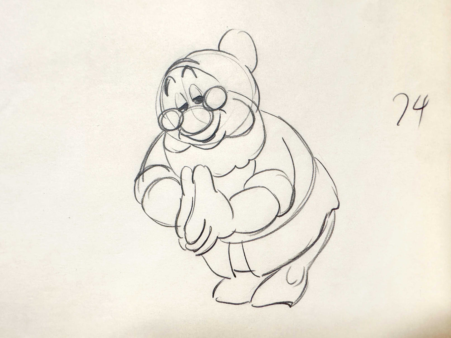 Snow White and the Seven Dwarfs - Doc Rough Original Animation Production Drawing (Walt Disney, 1937). For sale on FLIP Gallery