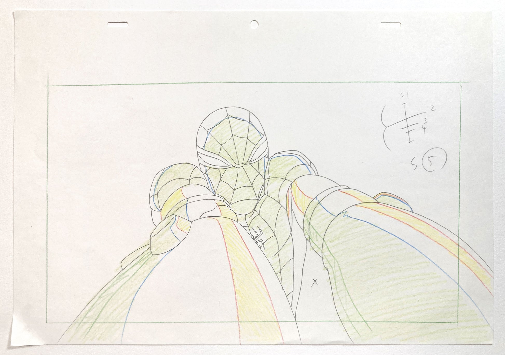 Original Production used Drawing from Ultimate Spider-Man Animation Series (2012-2017). For sale on FLIP Gallery