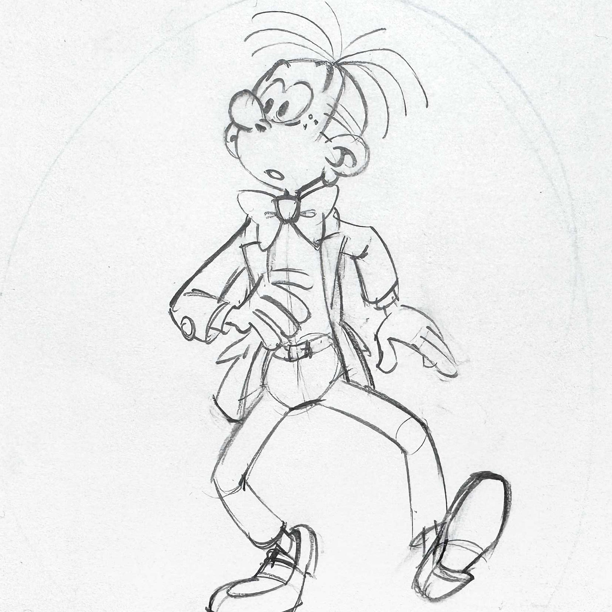 Fantasio Original Animation Model Sheet Drawing – The New Adventures of Spirou and Fantasio (2006). For sale on FLIP Gallery