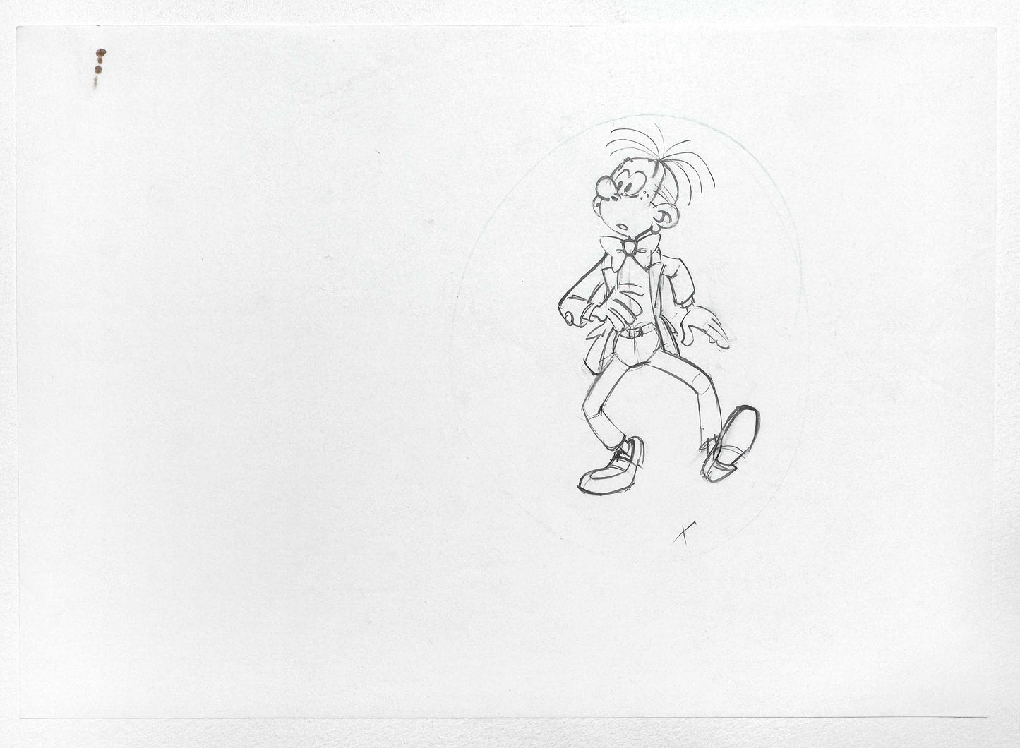 Fantasio Original Animation Model Sheet Drawing – The New Adventures of Spirou and Fantasio (2006). For sale on FLIP Gallery