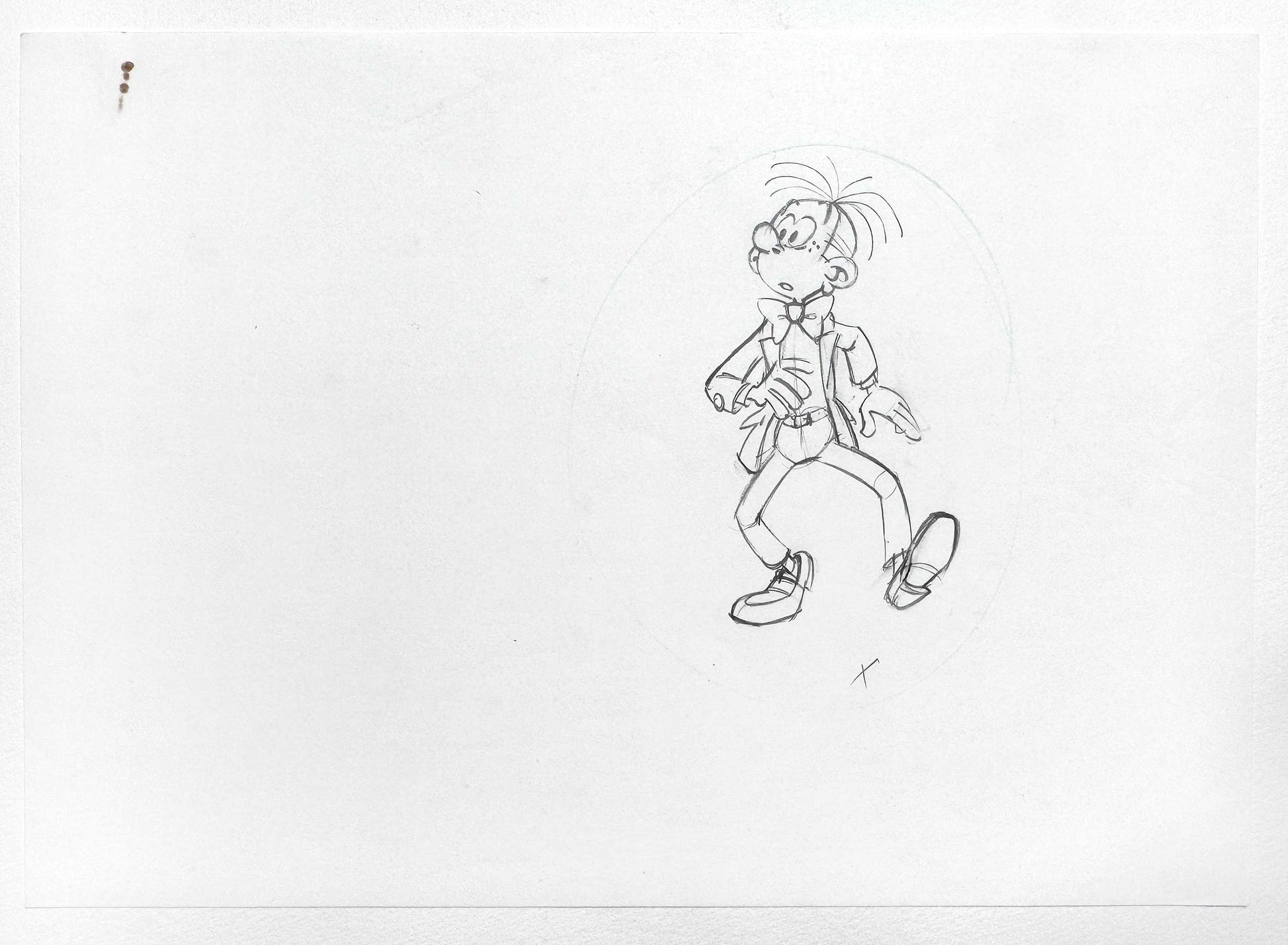Fantasio Original Animation Model Sheet Drawing – The New Adventures of Spirou and Fantasio (2006). For sale on FLIP Gallery