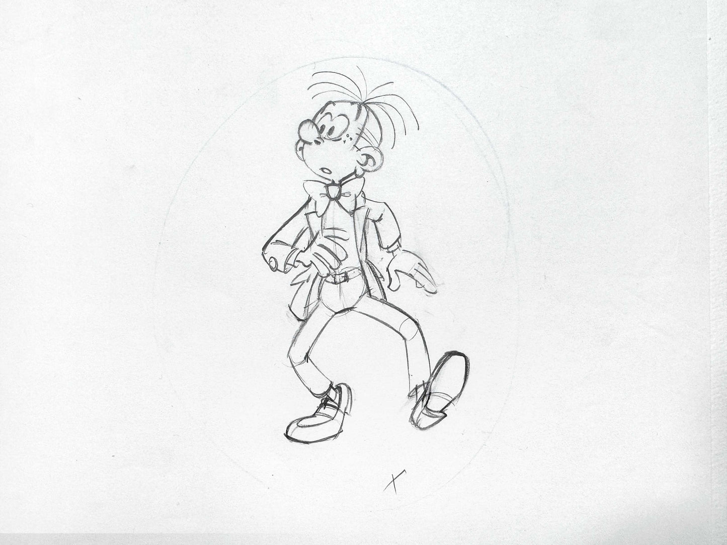 Fantasio Original Animation Model Sheet Drawing – The New Adventures of Spirou and Fantasio (2006). For sale on FLIP Gallery