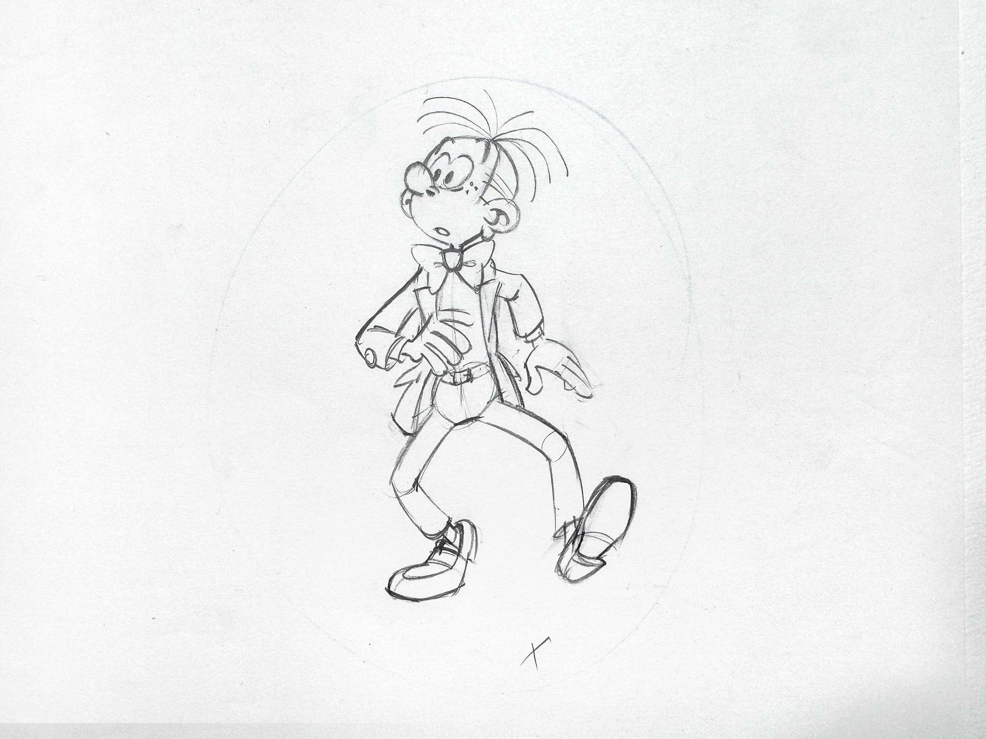 Fantasio Original Animation Model Sheet Drawing – The New Adventures of Spirou and Fantasio (2006). For sale on FLIP Gallery