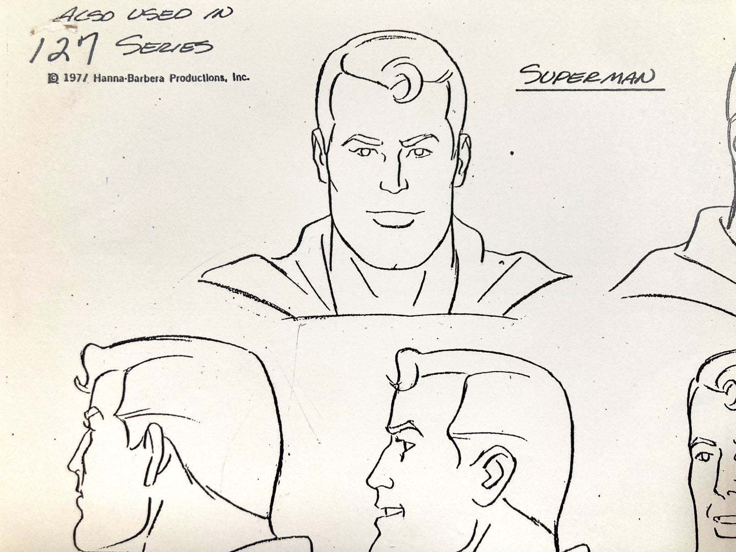 SUPERMAN : Vintage 1973 Hanna-Barbera Model Sheet SuperFriends Production. For sale on FLIP Gallery