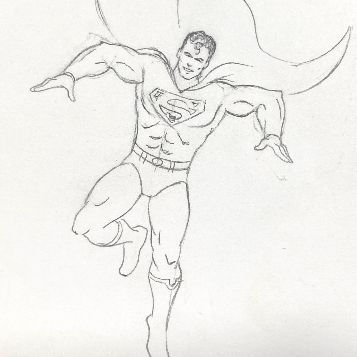 SUPERMAN Original Vintage Animation Drawing (1973) "Super Friends". For sale on FLIP Gallery