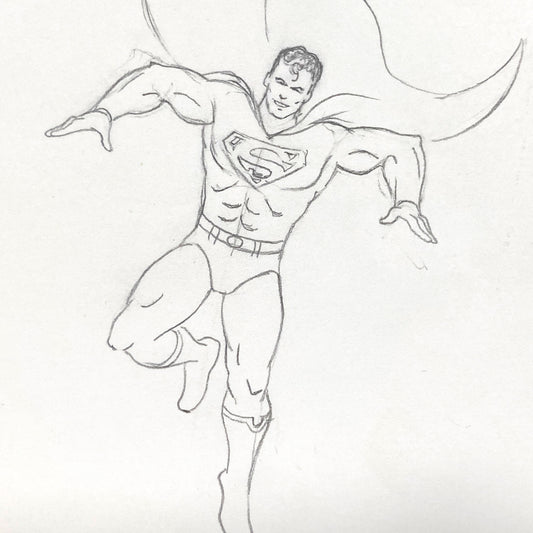 SUPERMAN Original Vintage Animation Drawing (1973) "Super Friends". For sale on FLIP Gallery