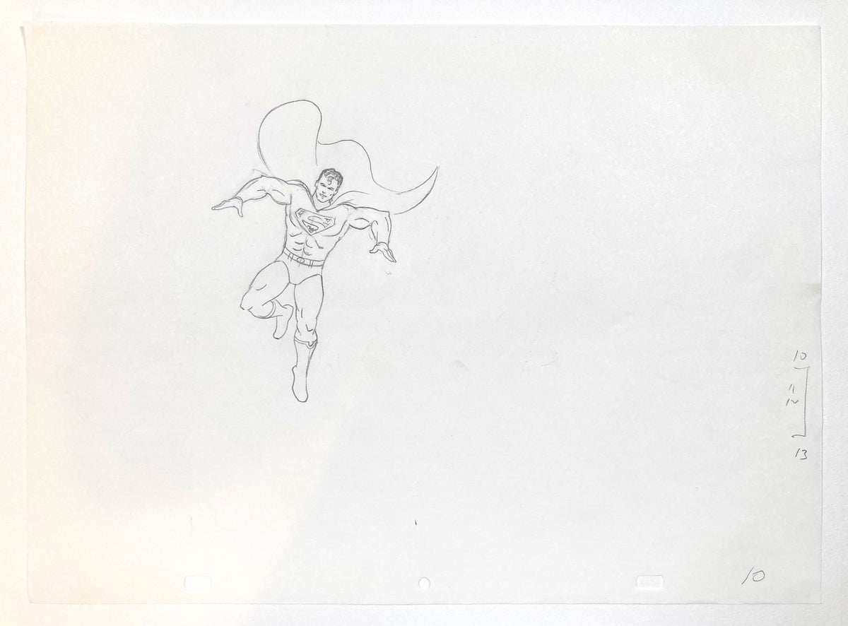 SUPERMAN Original Vintage Animation Drawing (1973) "Super Friends". For sale on FLIP Gallery