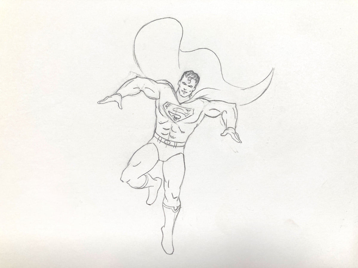 SUPERMAN Original Vintage Animation Drawing (1973) "Super Friends". For sale on FLIP Gallery