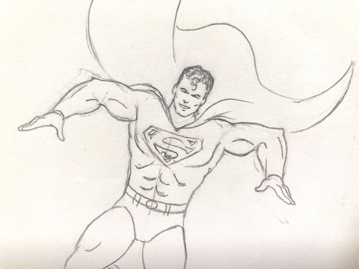 SUPERMAN Original Vintage Animation Drawing (1973) "Super Friends". For sale on FLIP Gallery