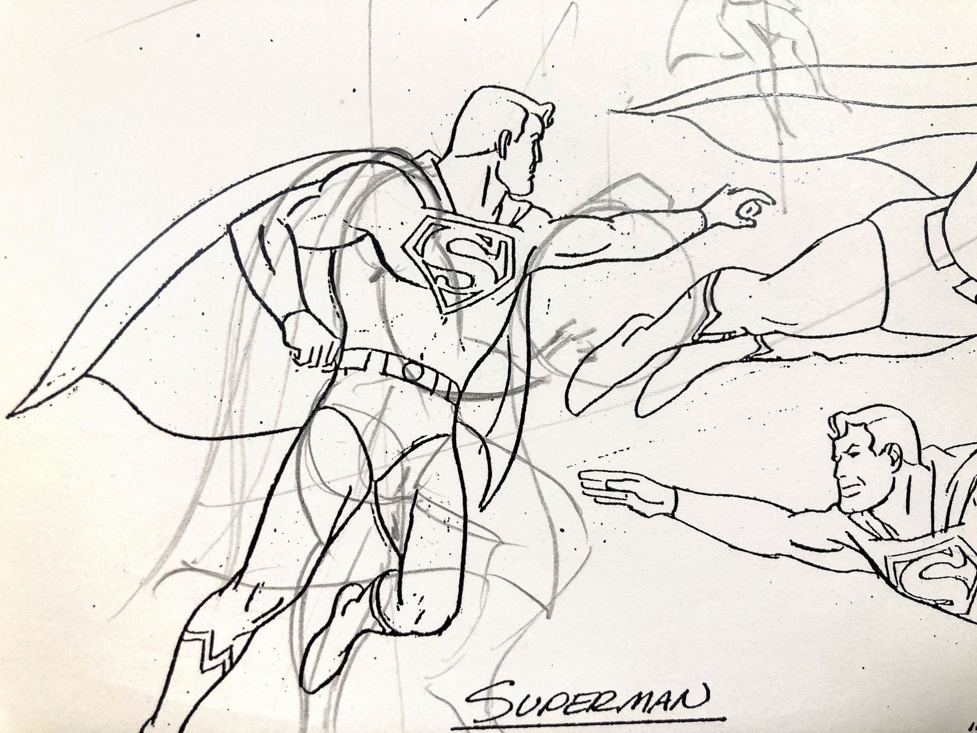 Offered here is a rare vintage model sheet of Superman from the 1973 animated series SuperFriends, produced by Hanna-Barbera. For sale on FLIP Gallery