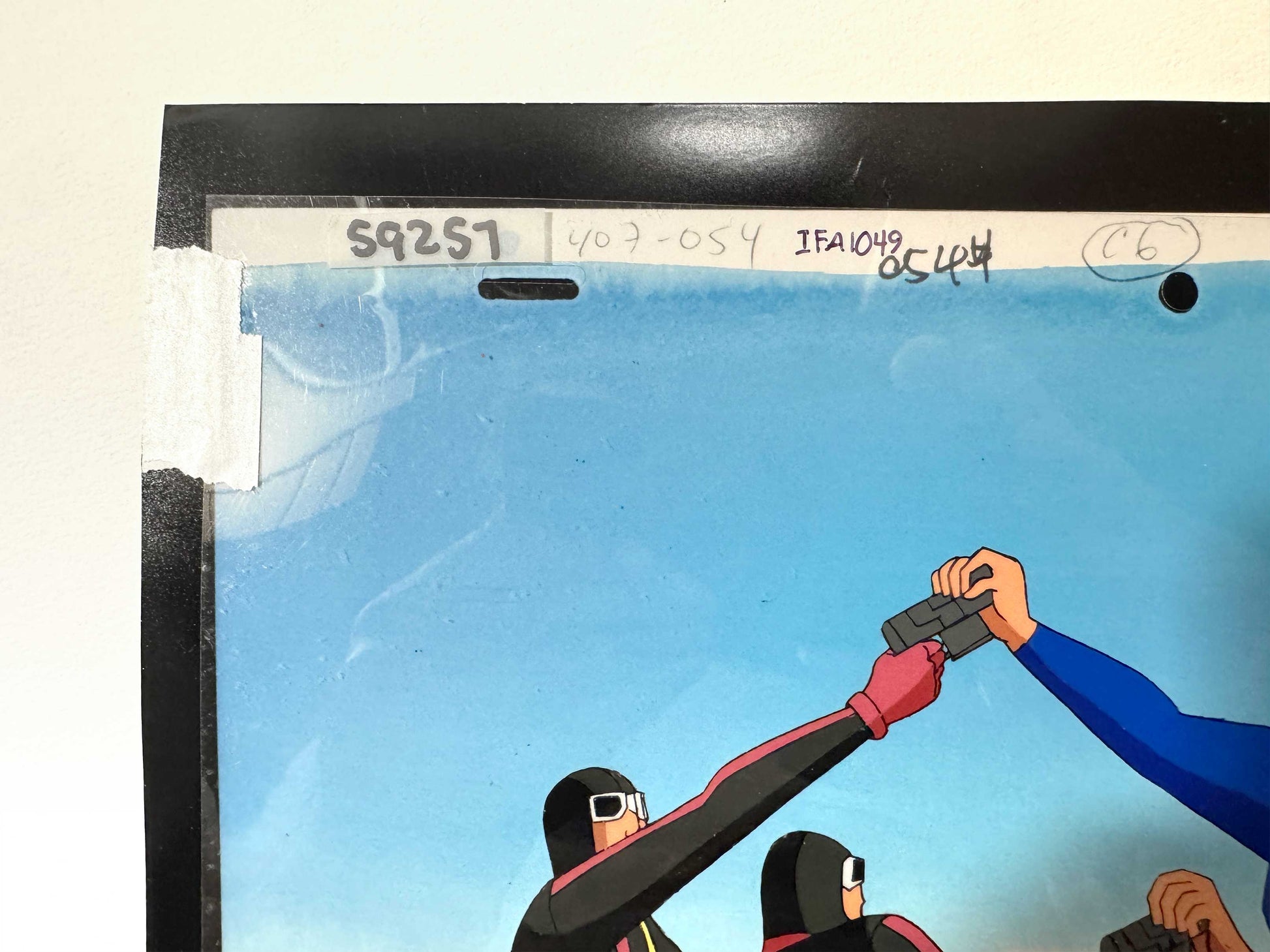 Superman: The Animated Series "A Fish Story" : Superman and Lex Luthor Thugs Original Production Cel Setup (Warner Bros. 1999).