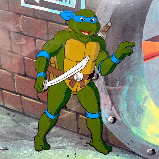 Teenage Mutant Ninja Turtles : Leonardo Original Production Cel – Murakami-Wolf-Swenson (1987–1989). For sale on FLIP Gallery