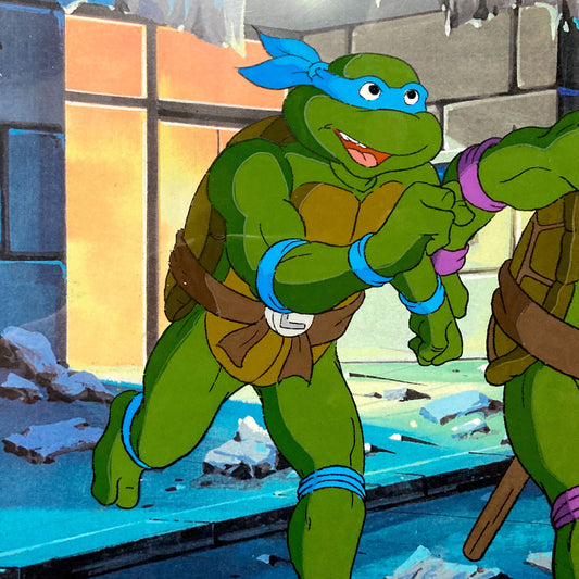 Teenage Mutant Ninja Turtles : Leonardo Original Production Cel – Murakami-Wolf-Swenson (1987–1989). For sale on FLIP Gallery