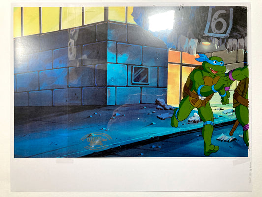 Teenage Mutant Ninja Turtles : Leonardo Original Production Cel – Murakami-Wolf-Swenson (1987–1989). For sale on FLIP Gallery