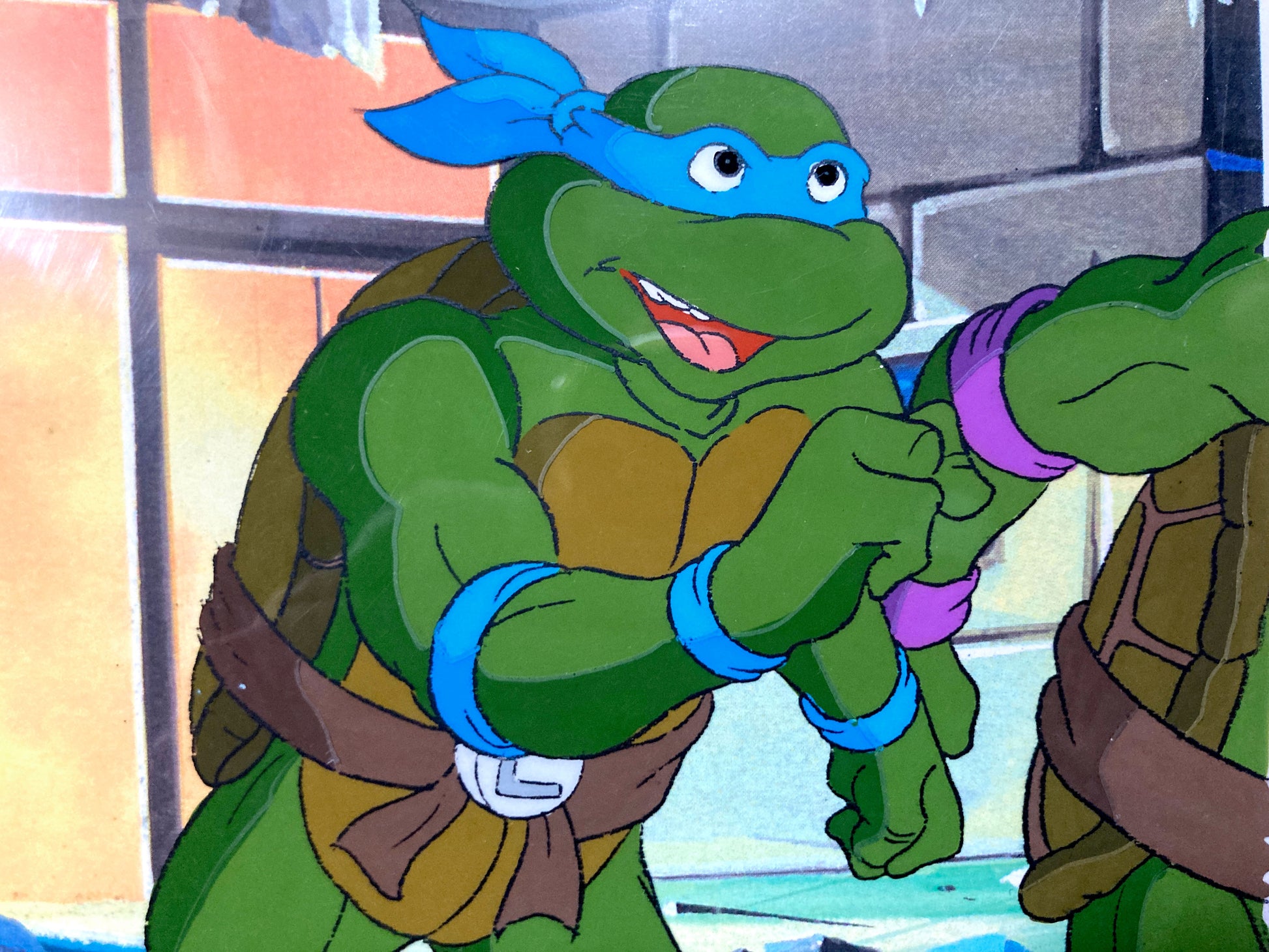 Teenage Mutant Ninja Turtles : Leonardo Original Production Cel – Murakami-Wolf-Swenson (1987–1989). For sale on FLIP Gallery